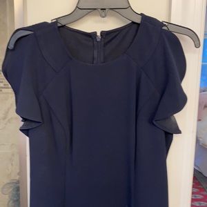 Navy Scoop-Neck Cap-Sleeve Vince Camuto Dress